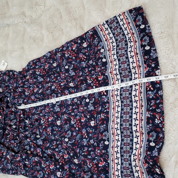 Style & Co. Womens Off-The-Shoulder Printed Dress Navy Floral XL NWT - Picture 7 of 9